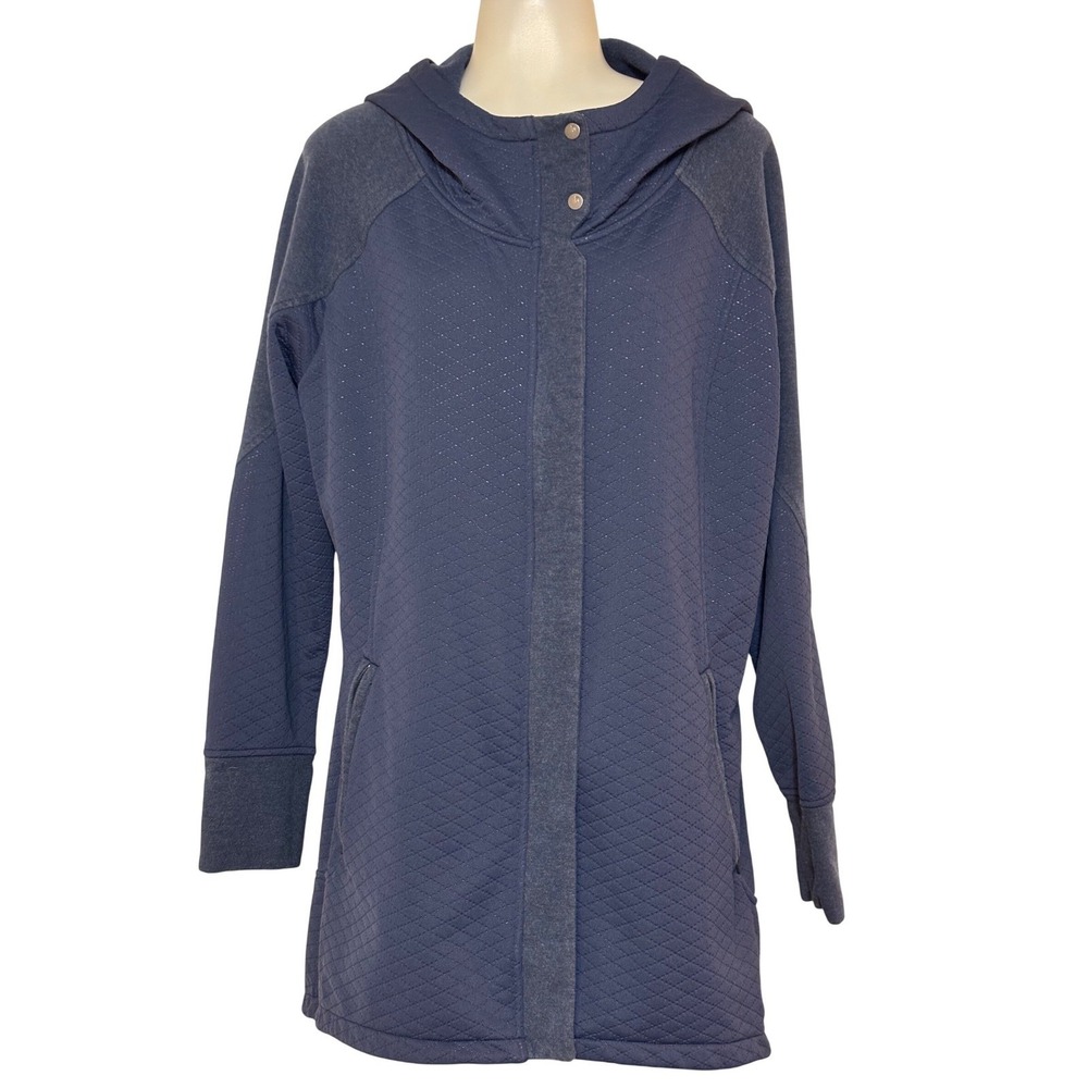 THE‎ NORTH FACE Women's Jacket In Ink Blue Hooded Longline Jacket Size XL NICE!